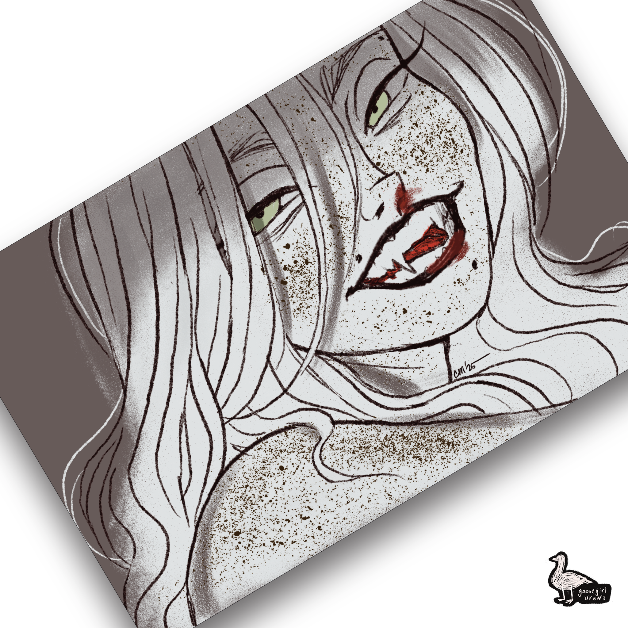 Fangs Out Sticker